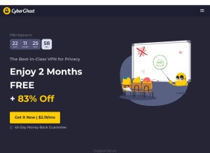 How cyberghostvpn.com looks like on a tablet such as an iPad.