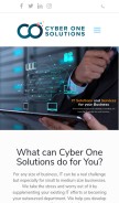 How cyberonesol.com looks like on a mobile device such as an iPhone.