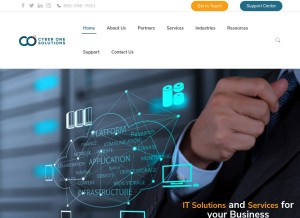 How cyberonesol.com looks like on a tablet such as an iPad.