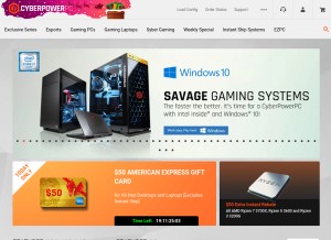How cyberpowerpc.com looks like on a tablet such as an iPad.