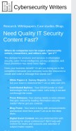 How cybersecurity-writers.com looks like on a mobile device such as an iPhone.