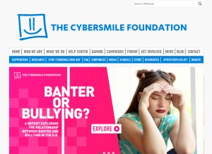 How cybersmile.org looks like on a tablet such as an iPad.