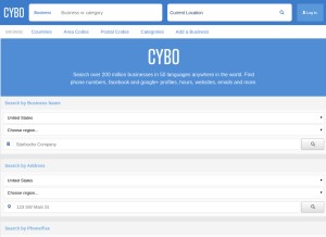 How cybo.com looks like on a tablet such as an iPad.