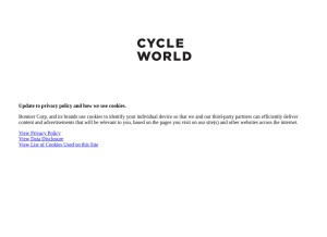 How cycleworld.com looks like on a tablet such as an iPad.