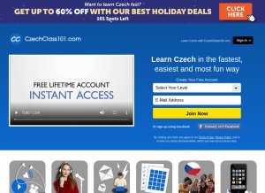 How czechclass101.com looks like on a tablet such as an iPad.