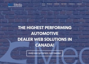 How d2cmedia.ca looks like on a tablet such as an iPad.