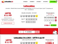 Desktop screenshot for lottozahlen.de