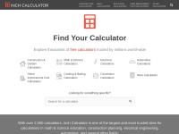 Desktop screenshot for inchcalculator.com
