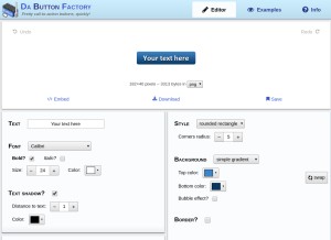 How dabuttonfactory.com looks like on a tablet such as an iPad.
