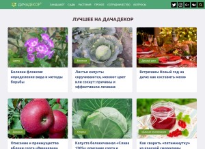 How dachadecor.ru looks like on a tablet such as an iPad.