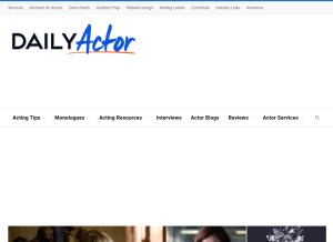 How dailyactor.com looks like on a tablet such as an iPad.
