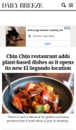 How dailybreeze.com looks like on a mobile device such as an iPhone.