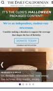 How dailycal.org looks like on a mobile device such as an iPhone.