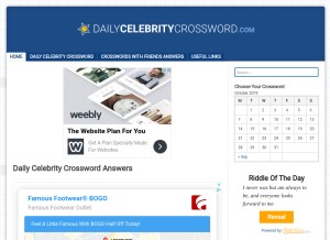 How dailycelebritycrossword.com looks like on a tablet such as an iPad.