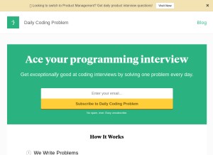 How dailycodingproblem.com looks like on a tablet such as an iPad.