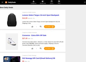 How dailydeals.forum looks like on a tablet such as an iPad.