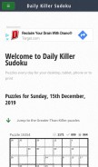 How dailykillersudoku.com looks like on a mobile device such as an iPhone.