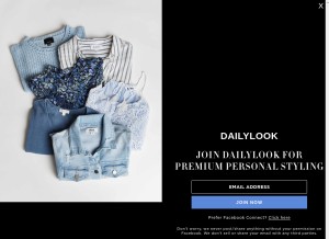 How dailylook.com looks like on a tablet such as an iPad.