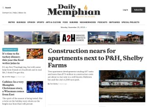 How dailymemphian.com looks like on a tablet such as an iPad.