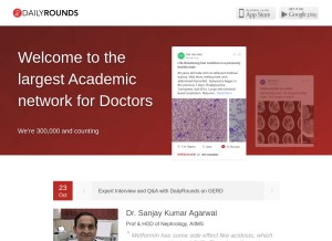 How dailyrounds.org looks like on a tablet such as an iPad.