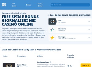 How dailyspin.it looks like on a tablet such as an iPad.