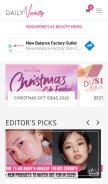 How dailyvanity.sg looks like on a mobile device such as an iPhone.