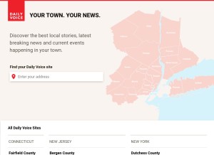 How dailyvoice.com looks like on a tablet such as an iPad.