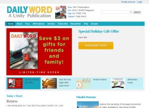 How dailyword.com looks like on a tablet such as an iPad.