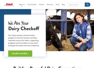How dairy.org looks like on a tablet such as an iPad.