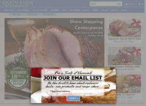 How dakinfarm.com looks like on a tablet such as an iPad.