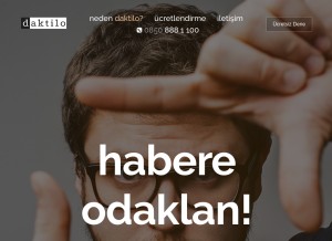 How daktilo.com looks like on a tablet such as an iPad.