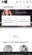 How daltile.com looks like on a mobile device such as an iPhone.