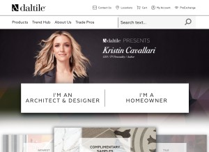 How daltile.com looks like on a tablet such as an iPad.