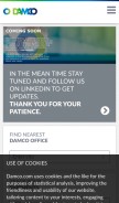 How damco.com looks like on a mobile device such as an iPhone.
