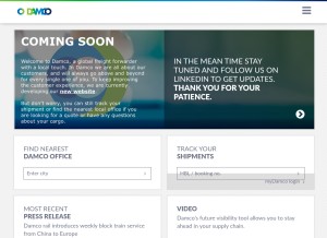 How damco.com looks like on a tablet such as an iPad.