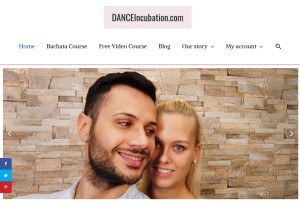 How danceincubation.com looks like on a tablet such as an iPad.