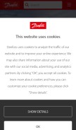 How danfoss.com looks like on a mobile device such as an iPhone.