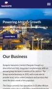 How dangote-group.com looks like on a mobile device such as an iPhone.