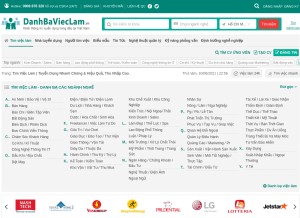 How danhbavieclam.vn looks like on a tablet such as an iPad.