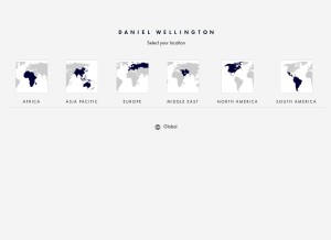 How danielwellington.com looks like on a tablet such as an iPad.