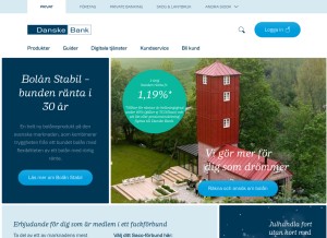 How danskebank.se looks like on a tablet such as an iPad.