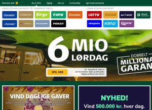 How danskespil.dk looks like on a tablet such as an iPad.
