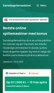 How danskespillemaskiner.dk looks like on a mobile device such as an iPhone.