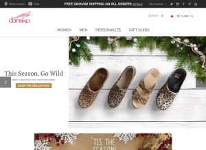 How dansko.com looks like on a tablet such as an iPad.
