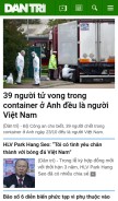 How dantri.com looks like on a mobile device such as an iPhone.