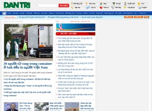 How dantri.com looks like on a tablet such as an iPad.
