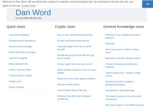 How danword.com looks like on a tablet such as an iPad.