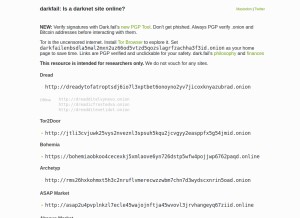 How darknet.fail looks like on a tablet such as an iPad.