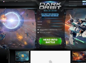 How darkorbit.com looks like on a tablet such as an iPad.