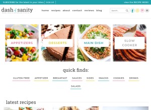 How dashofsanity.com looks like on a tablet such as an iPad.